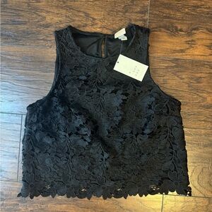 a new day Black Floral Lace Blouse